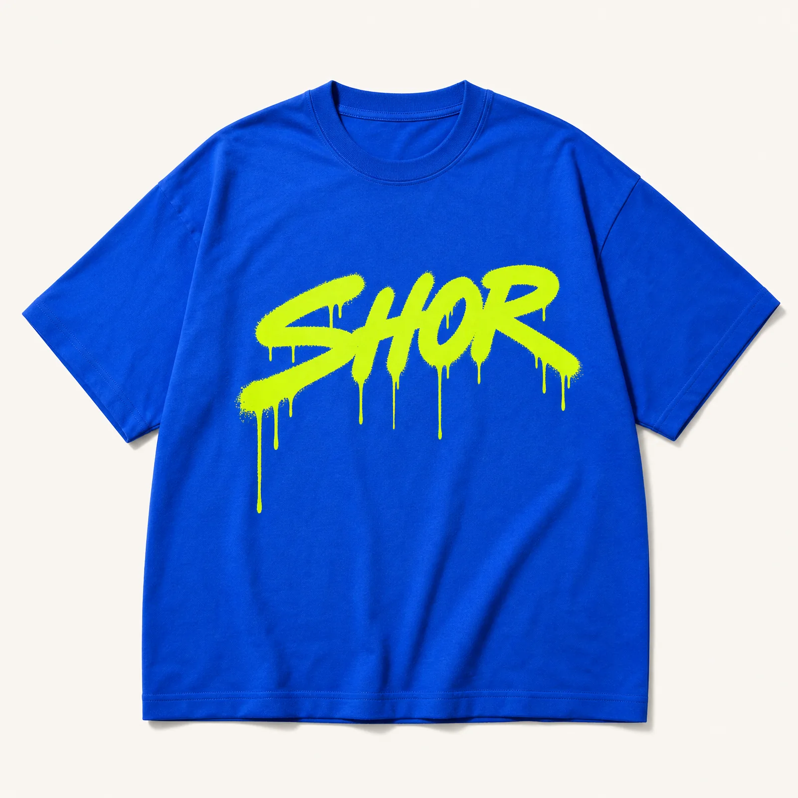 Graffiti Drip Tee — Electric Blue